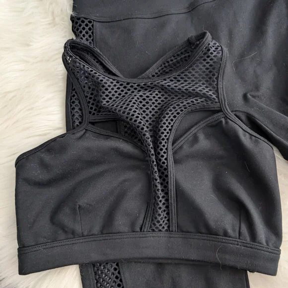 Bundle! Bombshell Sportswear Mohawk Leggings Bra Mesh Athletic Black XS S Small - Picture 4 of 10